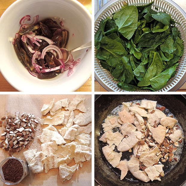 Spinatsalat mit Datteln – spinach salad with dates – kuechenkitchen