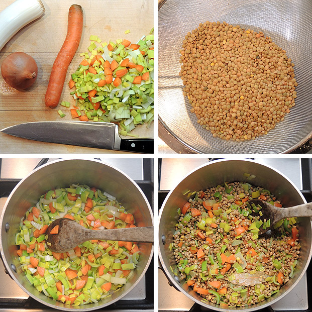 Saure Linsen mit Spätzle – lentils with spaetzle – kuechenkitchen