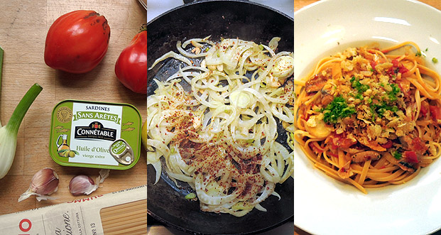 Linguine mit Sardinen, Fenchel und Tomaten – Linguine with Sardines ...