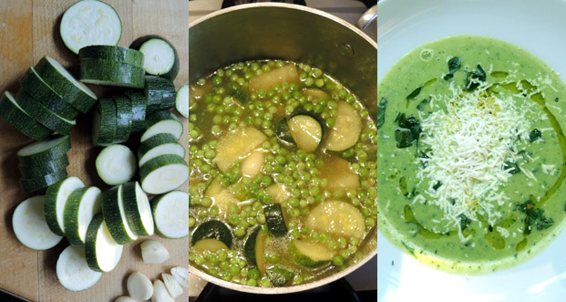 Zucchinisuppe mit Basilikum – zucchini soup with basil and peas ...
